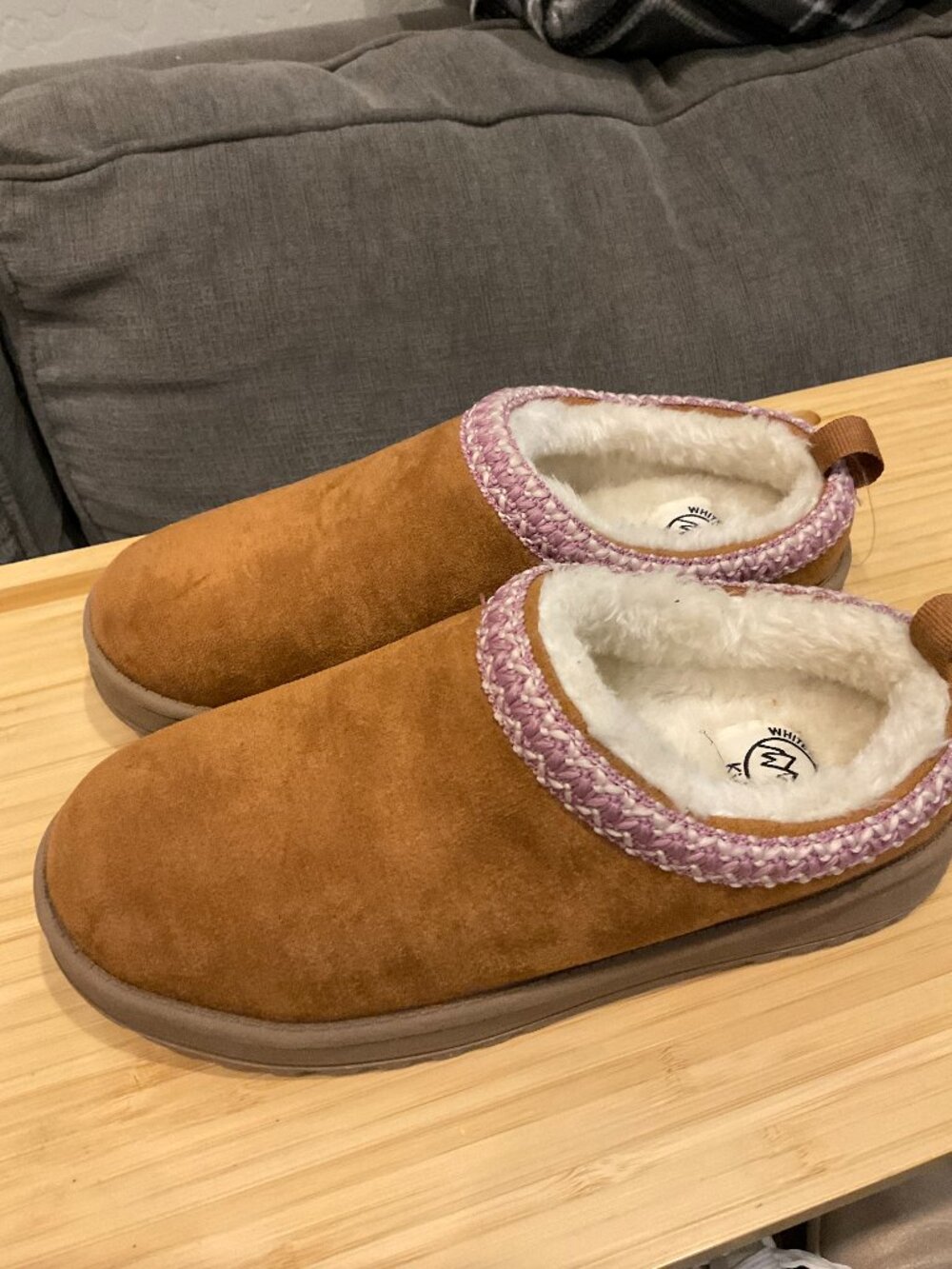 White Mountain Kids Lucianna Slippers Chestnut Faux Fur Girls Sz 3